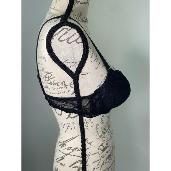Women's Rene Rofe Push Up Black Lace Underwire Bra #B21865H3 34C New No Tags - Picture 11 of 11